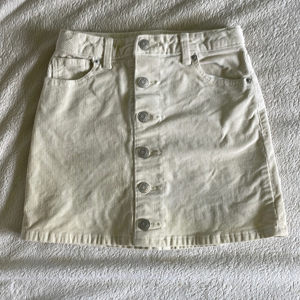 Cat & Jack, Corduroy Skirt, Girls Size Medium, Cream White
